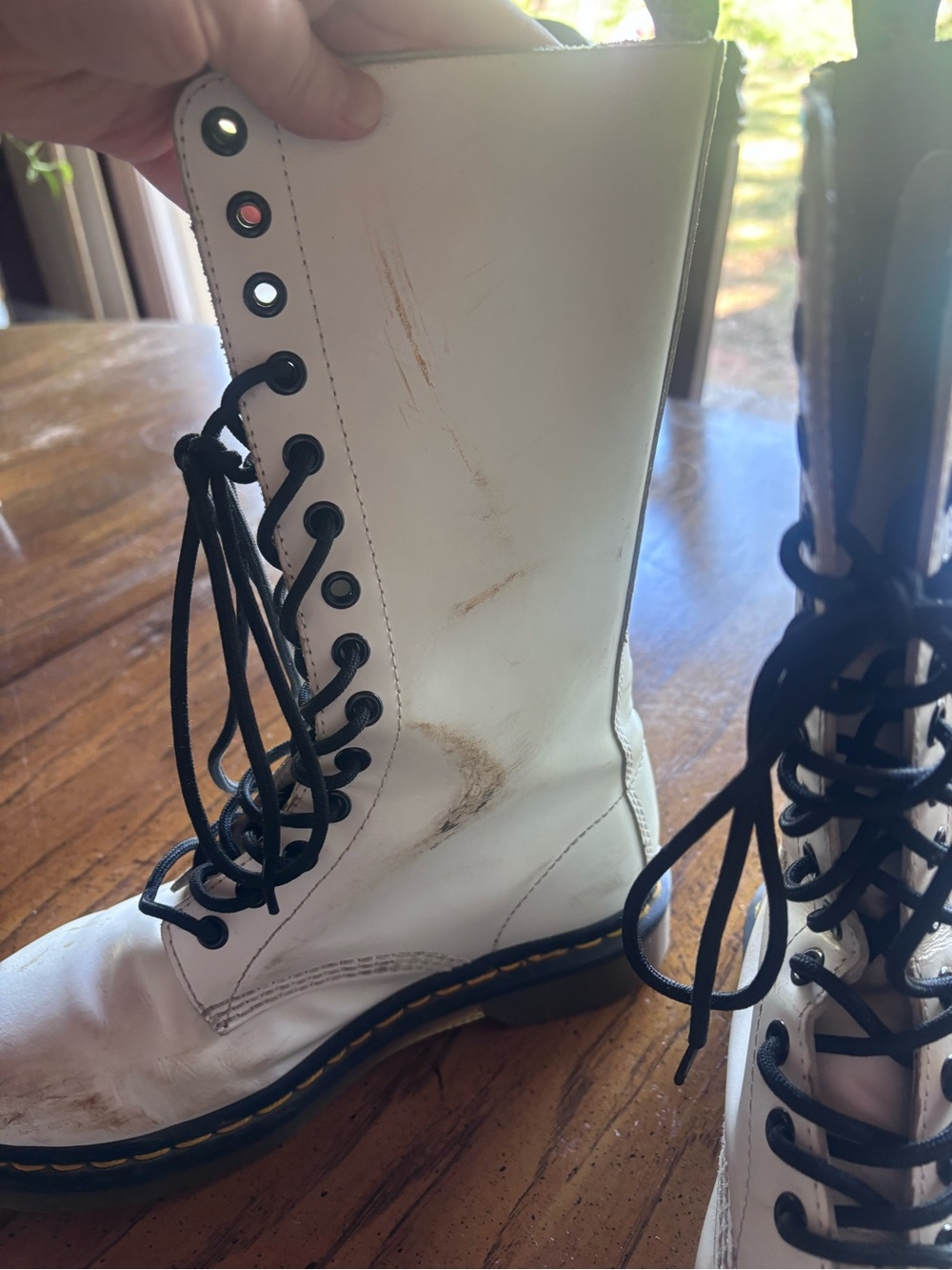 Dr Martens 1914 White Leather Boots Docs - Picture 5 of 7